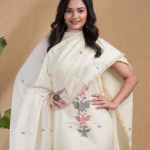 Off white | Pure cotton Jamdani Suit – Elegant 2-Piece Set