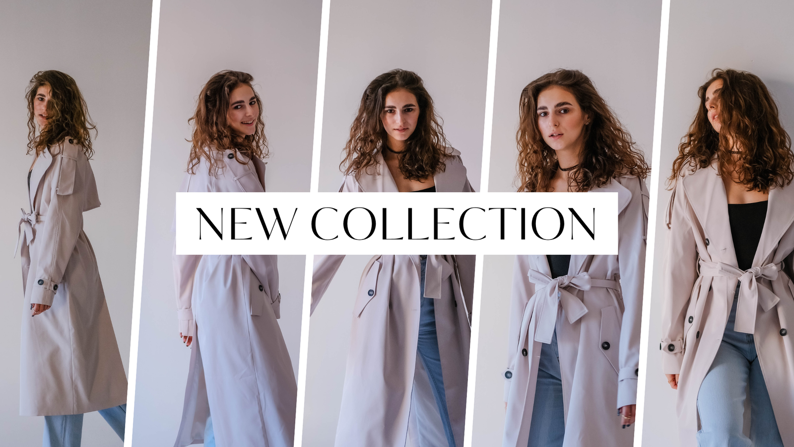 Beige & Blue Fashion Photo Collage New Collection Blog Banner