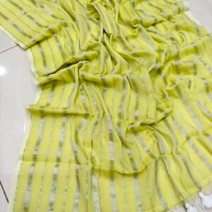 Stripe Mul Cotton Saree with Blouse Piece – Soft Handloom Cotton Saree for Daily & Festive Wear