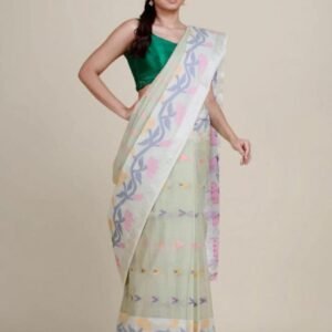 Pure Mall Cotton Saree with Blouse Piece – Soft & Elegant Daily Wea